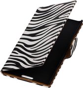 Wicked Narwal | Zebra bookstyle / book case/ wallet case Hoes voor Nokia Microsoft Lumia 1020 Wit