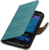 Wicked Narwal | Snake bookstyle / book case/ wallet case Hoes voor Samsung galaxy j1 2015 J100F Turquoise