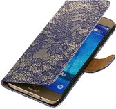 Wicked Narwal | Lace bookstyle / book case/ wallet case Hoes voor Samsung Galaxy A3 (2016) A310F Blauw