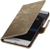 Wicked Narwal | Lace bookstyle / book case/ wallet case Hoes voor Huawei P9 Goud