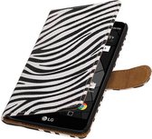 Wicked Narwal | Zebra bookstyle / book case/ wallet case Hoes voor LG Stylus 2 Plus K530 Wit