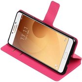 Wicked Narwal | Cross Pattern TPU bookstyle / book case/ wallet case voor Samsung Galaxy C9 Roze