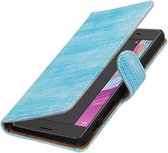 Wicked Narwal | Lizard bookstyle / book case/ wallet case Hoes voor sony Xperia X Performance Turquoe