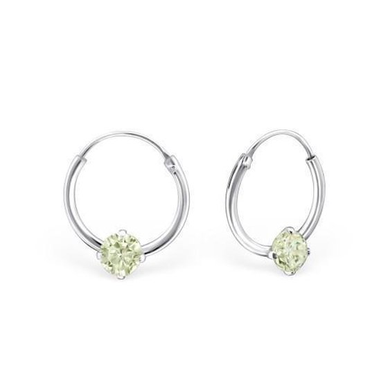 Aramat jewels ® - 925 sterling zilveren kinder oorringen met zirkonia groen