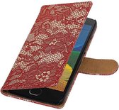 Wicked Narwal | Lace bookstyle / book case/ wallet case Hoes voor Motorola Moto G5 Plus Rood