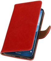 Wicked Narwal | Premium PU Leder bookstyle / book case/ wallet case voor Huawei Mate 10 Pro Rood