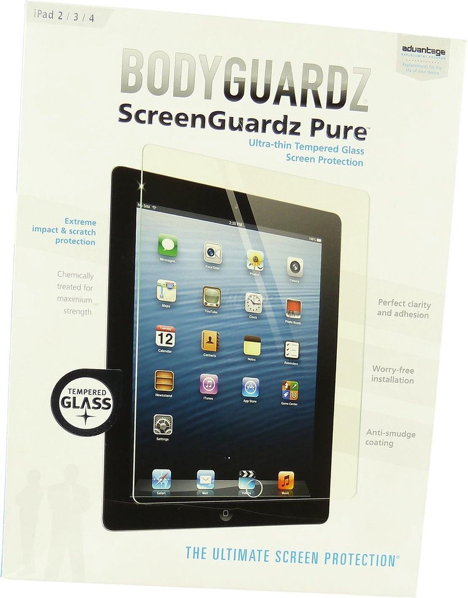 Bodyguardz - ScreenGuardz Pure - Displayfolie - Displayfolie - geschikt voor iPad 2 3 4