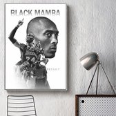 Allernieuwste Canvas Schilderij Kobe Bryant Tribute - Kunst - Poster - Basketbal - Sport - Reproductie - 50 x 75 cm - Zwart Wit