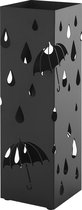 Porte-parapluies robuste - Support pour parapluie et canne - Hauteur 49cm - Noir