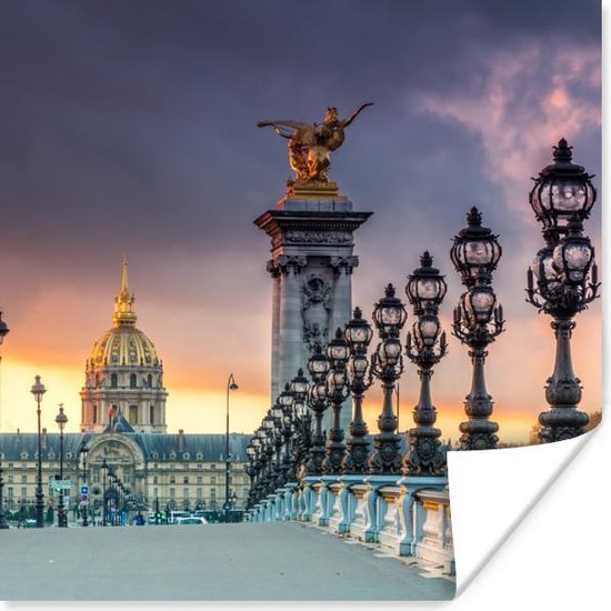 Poster Pont Alexandre III à Paris papier 150x150 cm - Tirage photo sur Poster (décoration murale salon / chambre) / Poster Europe