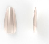 Natural Coffin / Ballerina nagel tips met breed opzetstuk, 100 stuks in een nagelbox voor natuurlijke look van Veronica NAIL-PRODUCTS.