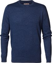 PETROL - Knitwear R-Neck - BLAUW