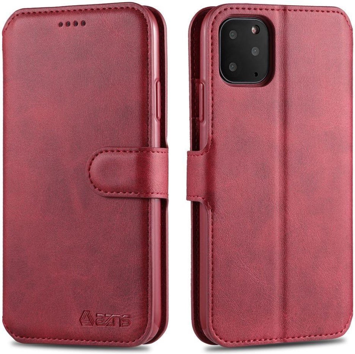 AZNS Apple iPhone 12 Pro Max Portemonnee Stand Hoesje Rood
