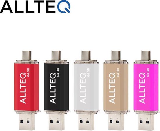 Allteq ALTQ-UC-64G, 64 Go, USB Type-A / USB Type-C, 3.2 Gen 1 (3.1 Gen 1), 120 Mo/s, 9,2 g, Or