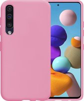 Samsung Galaxy A50 Hoes Siliconen Case Back Cover Hoesje Roze