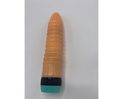 Hydas - Stevige Ribbel Vibrator - voor echt gevoel - Multispeed - Beige - 18 cm - neutrale Cadeaubox - ideaal om te geven of te ontvangen - art 860