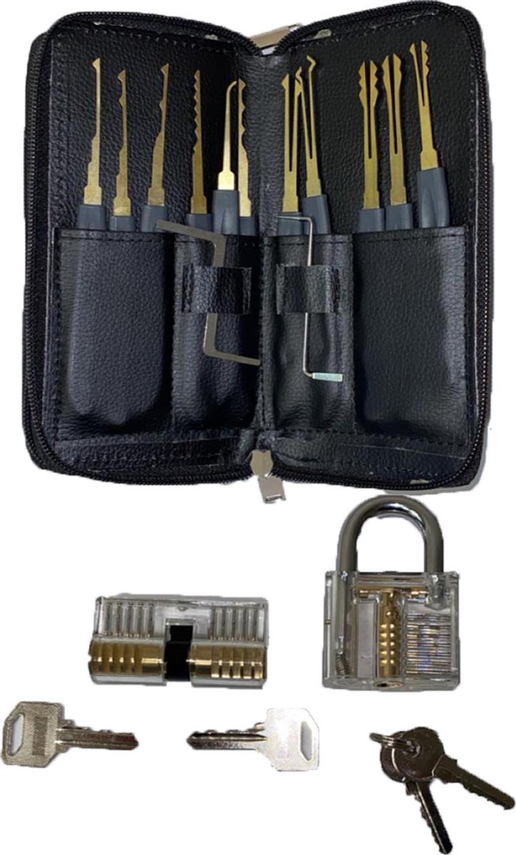 Lockpick set met 24 tools en 2 oefensloten - Luxe uitvoering -  Behendigheid... | bol.com