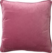 Dutch Decor FINN - Sierkussen 60x60 cm - velvet - effen kleur - Heather Rose - roze - Inclusief binnenkussen