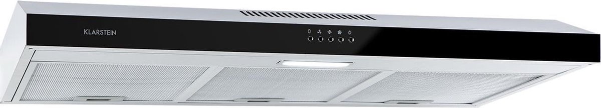 Klarstein Contempo 90 afzuigkap , onderbouwkap 90 cm , maximaal afvoervermogen van 175 m³/h , led edelstaal acryl , zwart
