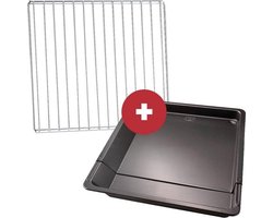 YUGN Oven Pakket – Universeel Rooster 35-61 cm en Bakplaat Enorm Verstelbaar 37-52 cm – Recept Voor Maken Van Heerlijke Gerechten - Met Gratis E-Book - Cadeautip