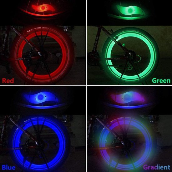 Roue LED d'éclairage à rayons Doodadeals | 1 pièce | Lumière de roue de bicyclette | Éclairage pour vélo | Y compris la batterie | Multi couleur