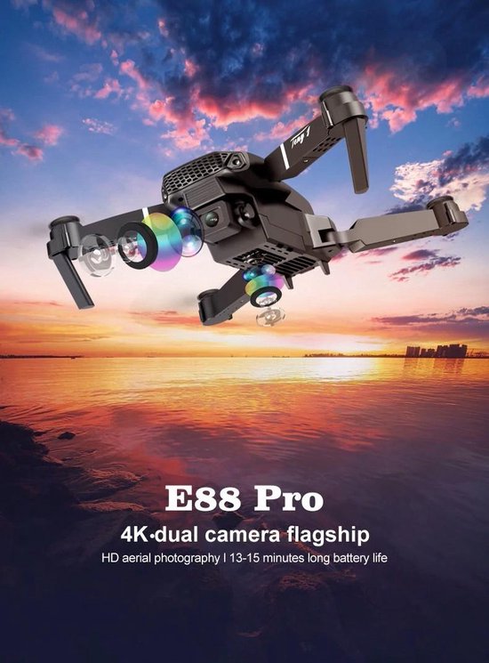 Dakloos Vermoorden Heerlijk Professionele Drone met Camera - 4K Full HD Dual Camera - Mini Drone - Foto  - Video -... | bol.com