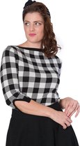 Banned Check Me 40's Jumper Top Zwart