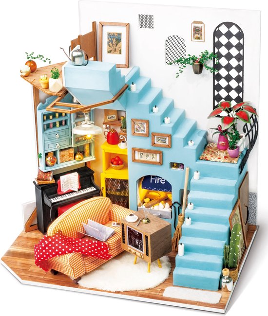 DIY Miniature Maison Maison de Poupée Bricolage Maison Miniature en Bois de  Poupée Bricolage avec un Style Architectural - Cdiscount Jeux - Jouets