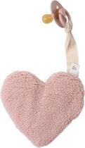 LOVEissue speenknuffeltje hart teddy licht roze | BIBS fopspeen Blush T1 | 0 t/m 6 mnd