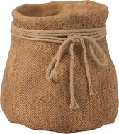 J-Line Bloempot Jute Immitatie Koord Cement Naturel Large