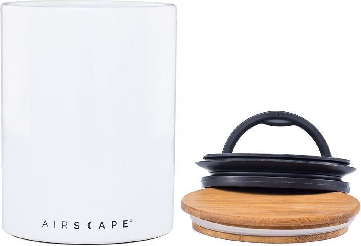 Airscape® Ceramic 500gr. - voorraadpot -voorraadbus - vershouddoos - voedselveilig - BPA vrij - koffiepot - vacuümdeksel - Wit - Snowflake