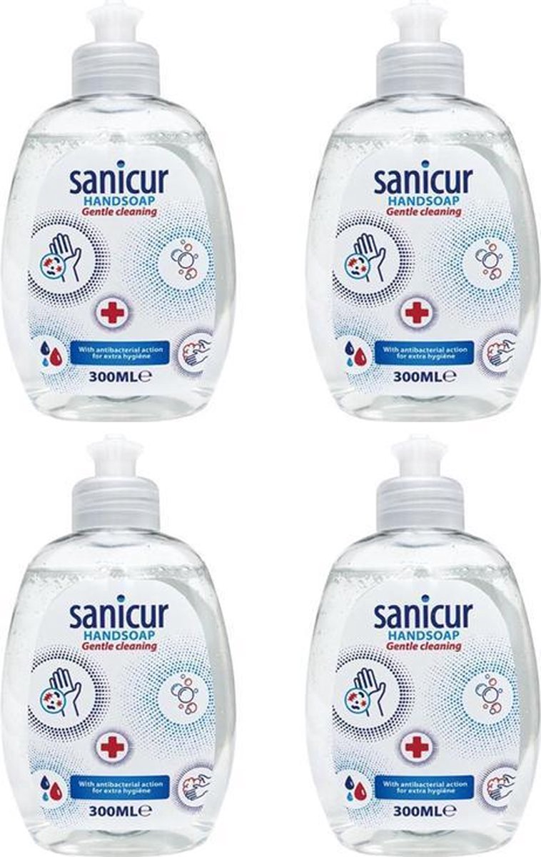 Sanicur Handzeep - antibacteriële werking - 4 X 300 ml