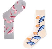 Binkie Socks Box | 2 paar Heren Sokken |Octopus en Tonijn  Sokken Vrienden | Maat 43-46