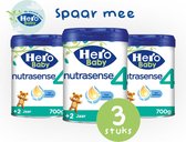 Hero Baby Nutrasense 4 (2+ Jaar) - Flesvoeding - 3 x 700gr - Peutermelk - met Melkvet - Palmolie Vrij