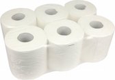 Handdoekpapier wit recycle 1 laags 6 rol 20 cm x 300 meter