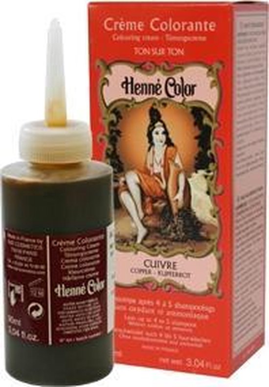 Henne Color Crème Colorante Cuivre / koperrood uitwasbare haarkleuring op henna basis 90 ml