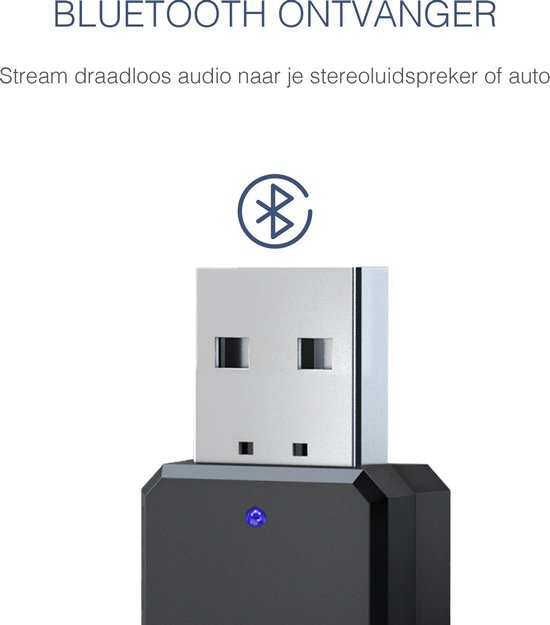 USB Bluetooth 5.1 Ontvanger - Bluetooth 5.1(geschikt voor muziek/bellen) - Ingebouwde microfoon - 10 Meter Bereik - Draadloze Audio Adapter - Bluetooth Receiver - Eye For Solutions