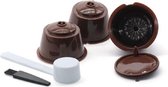 Set van 3 herbruikbare Dolce Gusto cups inclusief gratis borstel en schepje - Dolce Gusto hervulbare capsule