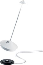 Zafferano - Pina - Wit - H29cm - Ledlamp - Bureaulamp – Tafellamp – Snoerloos – Verplaatsbaar – Duurzaam - Voor binnen en buiten – LED - Dimbaar - 2700K - IP54 Spat Waterdicht - US