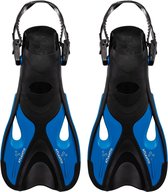 Atlantis Dolphin - Zwemvliezen - Flippers - Verstelbare Hielstrap - Voor Zwemmen & Snorkelen - Volwassenen - Zwart/Petrol Blauw - 36-41