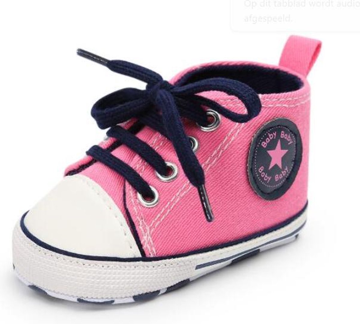 Nieuwe Klassieke Sport Sneakers Pasgeboren Baby Meisjes Eerste Wandelaars Schoenen 0-6 maanden, Zachte Zool Anti-Slip Baby schoen 2020 ( kleur Roze ! )