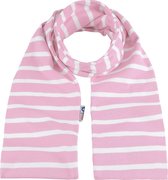 Bretonse streep sjaal Roze met witte strepen 15x140cm
