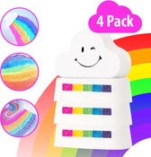 Regenboog bruisballen - Set van 4 - Buisballen - Bruisballen voor bad - Bruisballen kind - 100% Natuurlijk - Aromatherapie - Persoonlijke verzorging - Badplezier - Bad - Bruisballen cadeau se