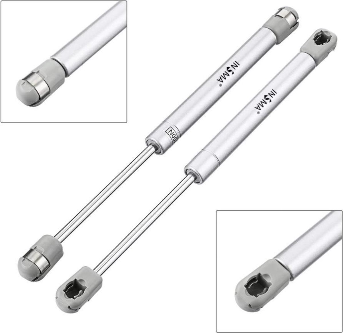 Gasdrukveer, set van 2, incl. houder, 400/500/600 mm, [100N–900N], gasdrukdemper voor meubels, kleppen, camper, kisten, met montagemateriaal ( 350N, 500 mm