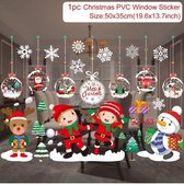 Kerst Sticker / Kerstdecoratie / PVC raamsticker / Decoratie / Sneeuwvlokken / Kerstman / Rendier