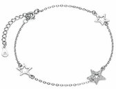 Joy|S - Zilveren armband ster - 3 sterren - zirkonia - gehodineerd