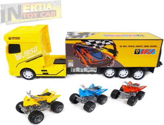 Vrachtwagen speelgoed met oplegger - Transport speelgoed vrachtwagen - 40CM  | bol.com