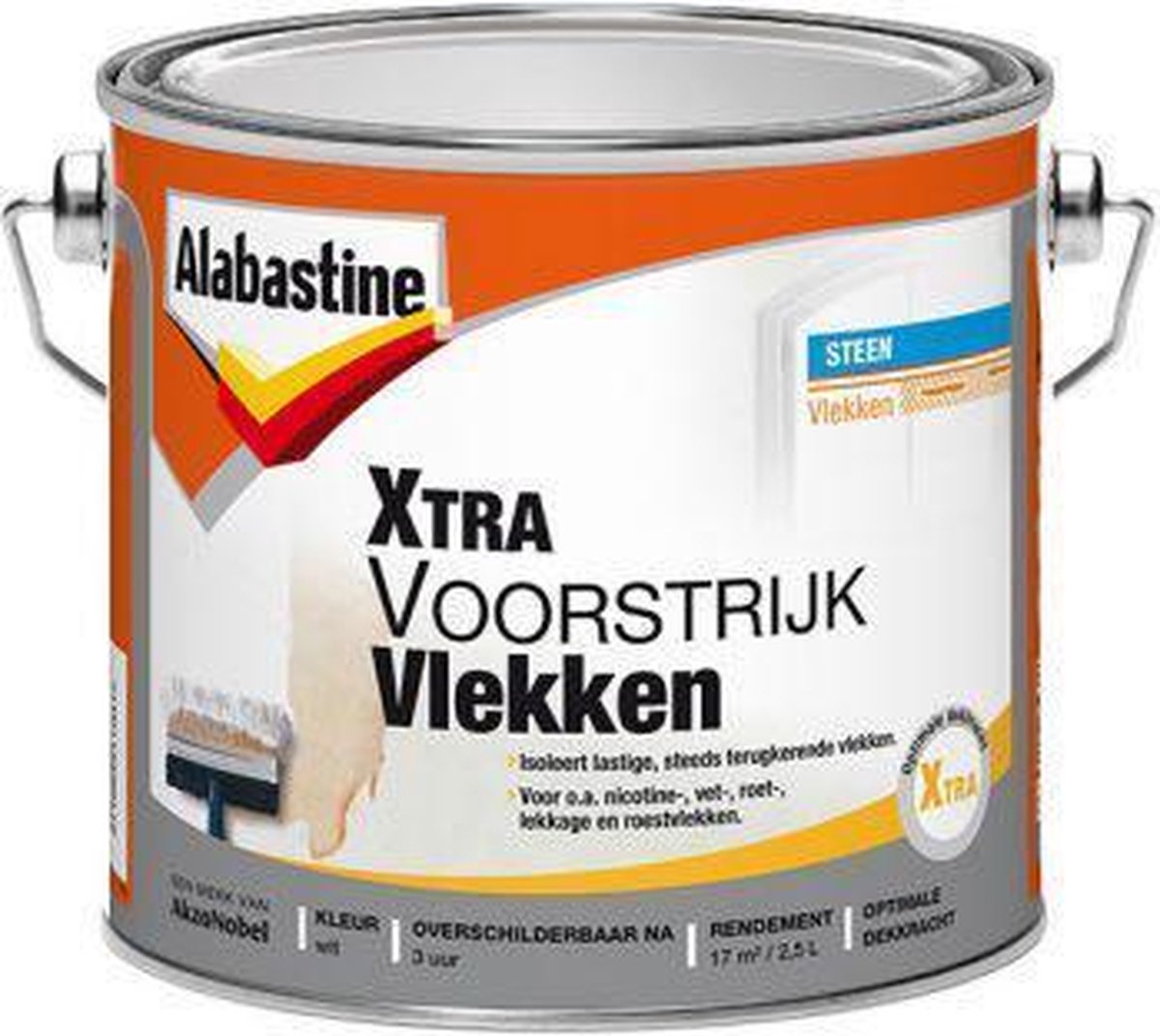 Alabastine Xtra Voorstrijk Vlekken - Wit - 2,5 liter - Alabastine