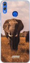 Honor 8X Hoesje Transparant TPU Case - Elephants #ffffff