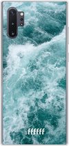 Samsung Galaxy Note 10 Plus Hoesje Transparant TPU Case - Whitecap Waves #ffffff